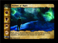 An example of a Call of Cthulhu CCG story card.