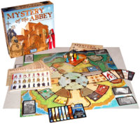 Layout and pawns for Mystery of the Abbey. (Days of Wonder)