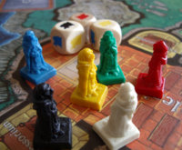 Layout and pawns for Mystery of the Abbey. (Days of Wonder)
