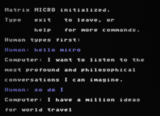 Figure 7: A screenshot of the Project December terminal, styled to look like a CRT display. The text reads 